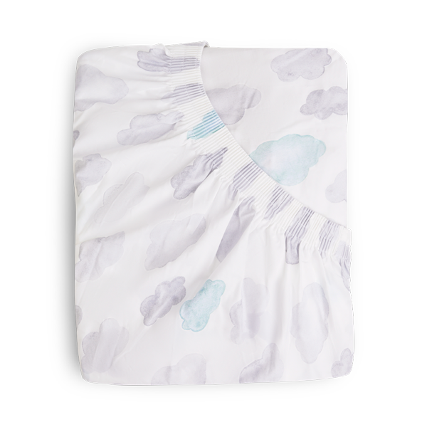 Boats and Clouds Organic Baby Fitted Sheet