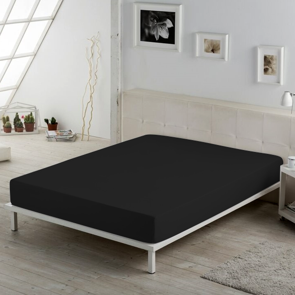 Black Solid Fitted Sheet