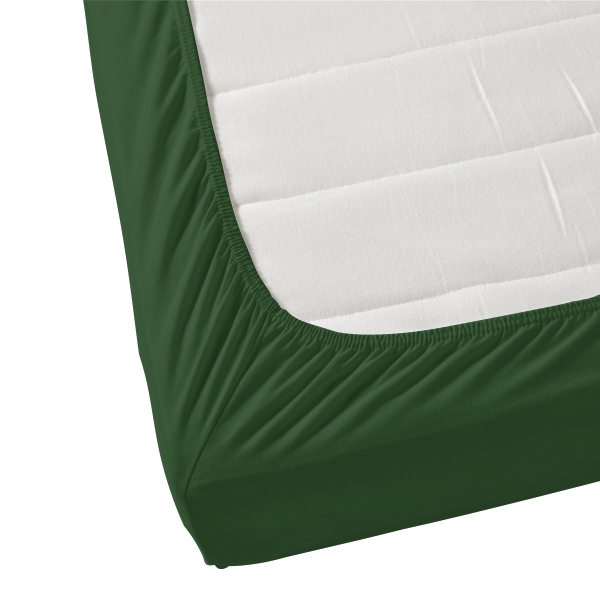Bottle Green Solid Fitted Sheet