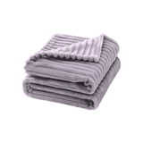 Lavender Microfiber Plush Striped Blanket